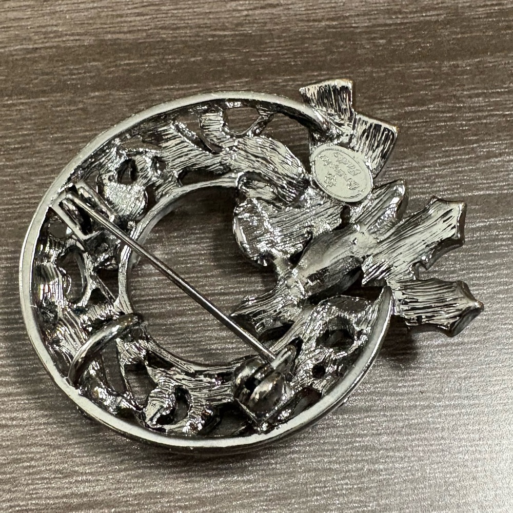 Christopher Radko Rhinestone Brooch Pin - Picture 3 of 3